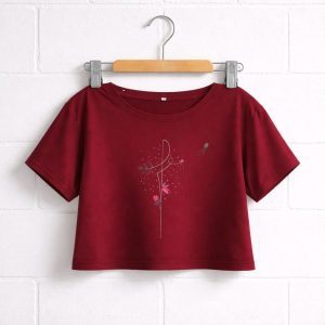 Crop Top Basic Vinotinto - Piel de Durazno