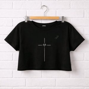 Crop Top Basic Negro - Piel de Durazno