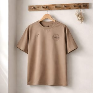 Camiseta Oversize Hombre – Taupe 100% Algodón Premium