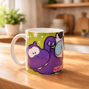 Mug de Cerámica (11 oz) – Diseño Caricatura "Amistad"