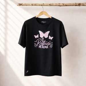 Camiseta Algodón Peruano Mujer- Negro 100% Algodón Premium