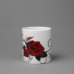 Mug de Cerámica (11 oz) – Diseño Flores Rojas